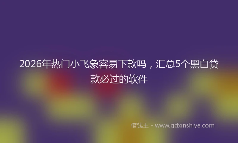 2026年热门小飞象容易下款吗，汇总5个黑白贷款必过的软件