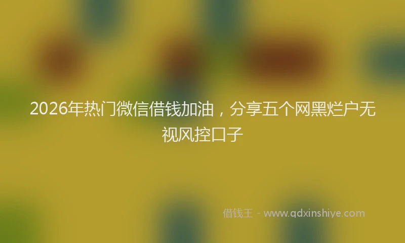 2026年热门微信借钱加油，分享五个网黑烂户无视风控口子
