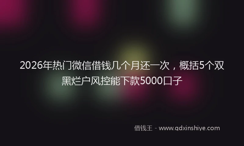 2026年热门微信借钱几个月还一次，概括5个双黑烂户风控能下款5000口子