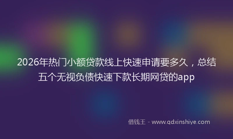 2026年热门小额贷款线上快速申请要多久，总结五个无视负债快速下款长期网贷的app