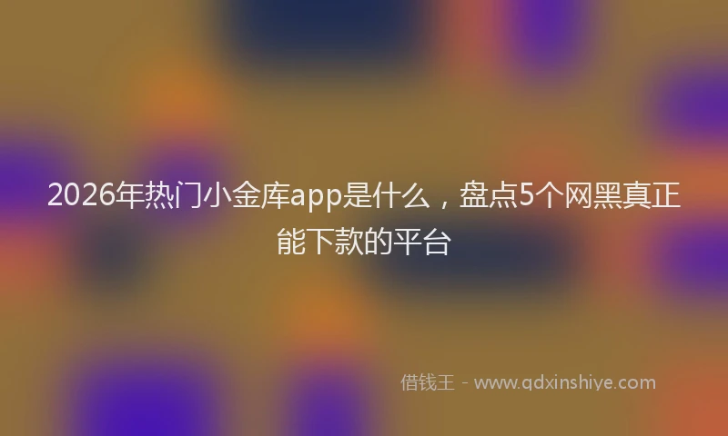 2026年热门小金库app是什么，盘点5个网黑真正能下款的平台