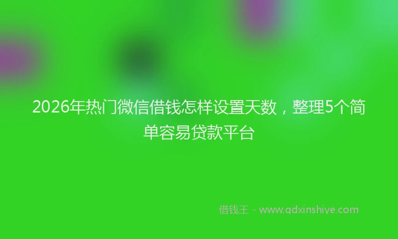 2026年热门微信借钱怎样设置天数，整理5个简单容易贷款平台