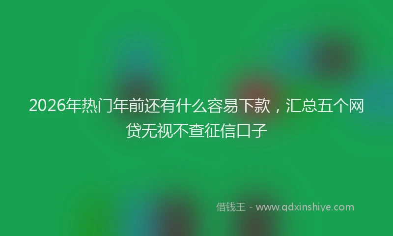 2026年热门年前还有什么容易下款，汇总五个网贷无视不查征信口子