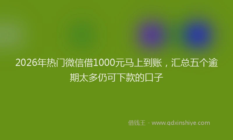 2026年热门微信借1000元马上到账，汇总五个逾期太多仍可下款的口子