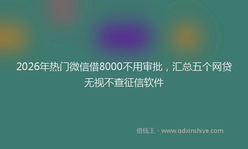 2026年热门微信借8000不用审批，汇总五个网贷无视不查征信软件