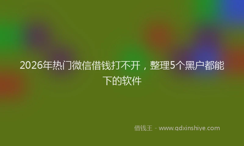 2026年热门微信借钱打不开，整理5个黑户都能下的软件