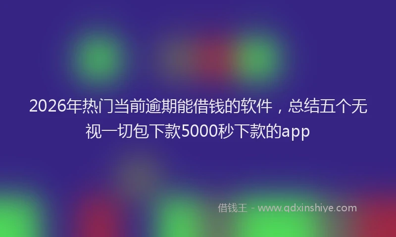 2026年热门当前逾期能借钱的软件,总结五个无视一切包下款5000秒下款的app