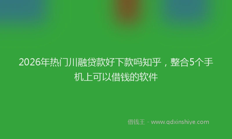 2026年热门川融贷款好下款吗知乎，整合5个手机上可以借钱的软件