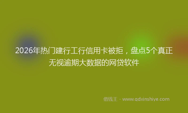 2026年热门建行工行信用卡被拒，盘点5个真正无视逾期大数据的网贷软件