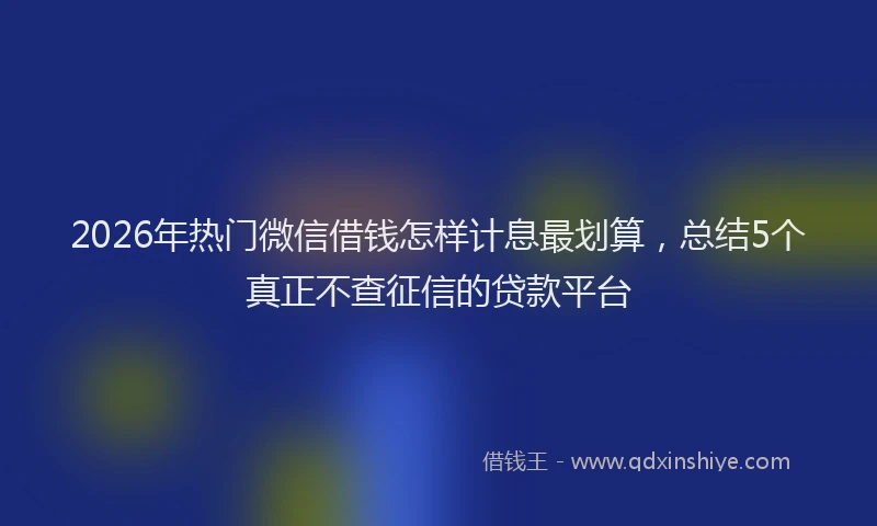 2026年热门微信借钱怎样计息最划算，总结5个真正不查征信的贷款平台