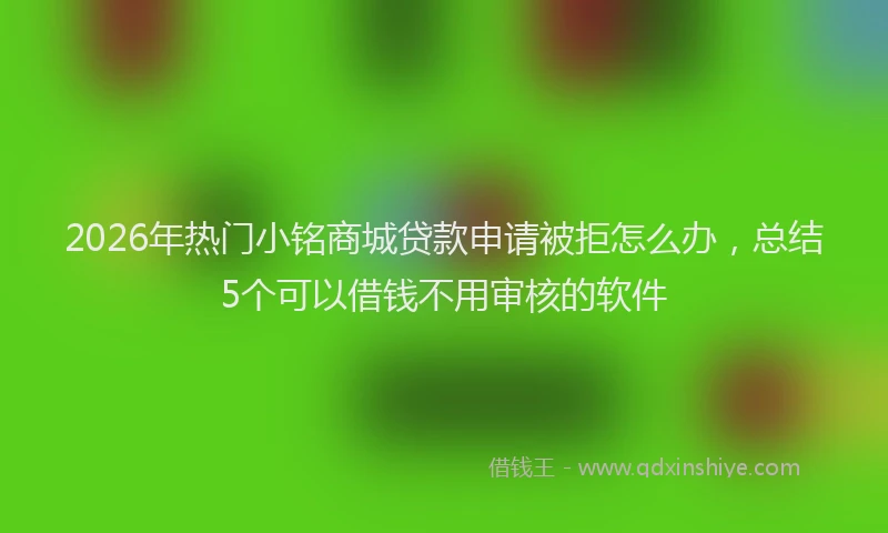 2026年热门小铭商城贷款申请被拒怎么办，总结5个可以借钱不用审核的软件