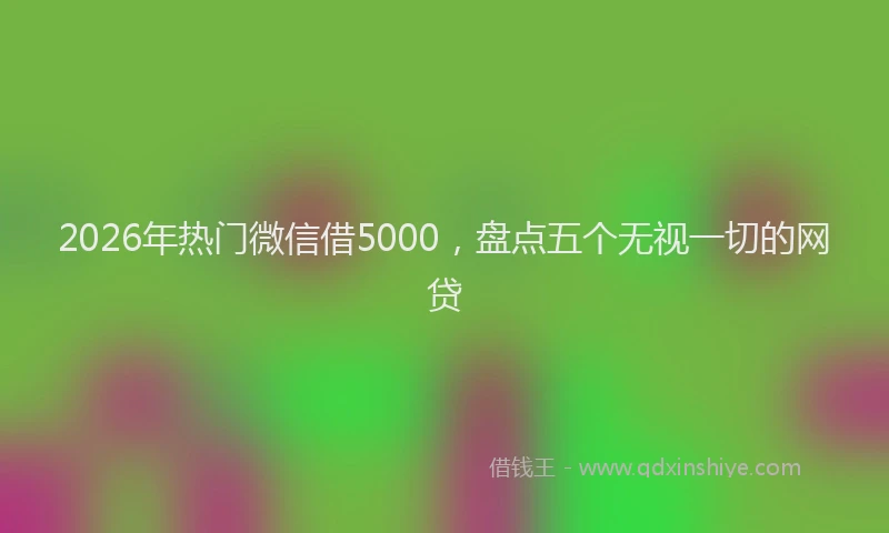 2026年热门微信借5000，盘点五个无视一切的网贷
