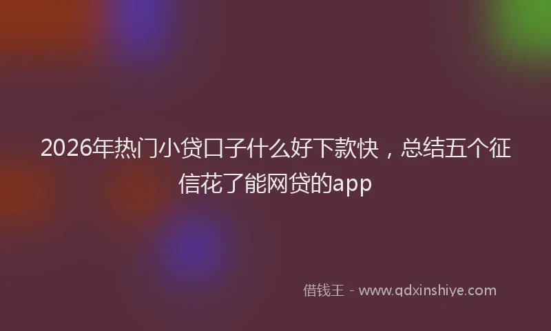 2026年热门小贷口子什么好下款快，总结五个征信花了能网贷的app