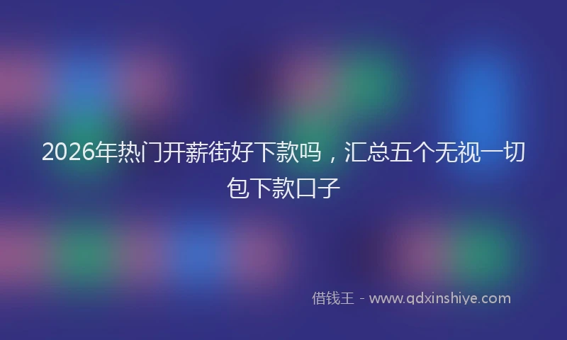 2026年热门开薪街好下款吗，汇总五个无视一切包下款口子