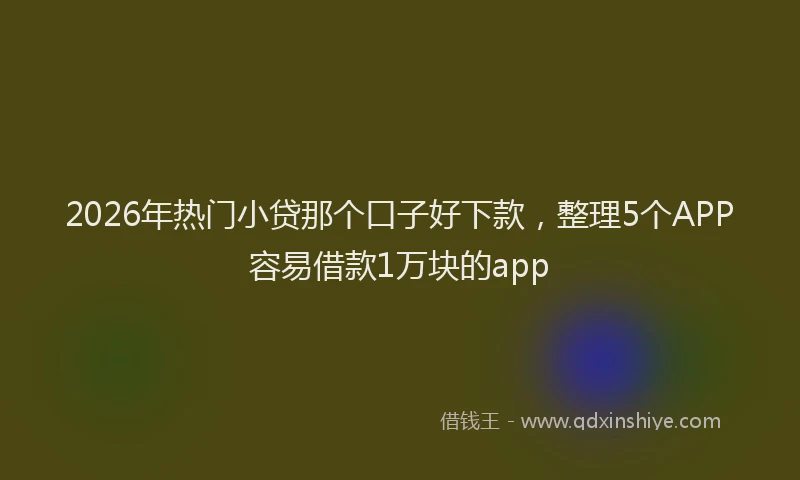 2026年热门小贷那个口子好下款，整理5个APP容易借款1万块的app