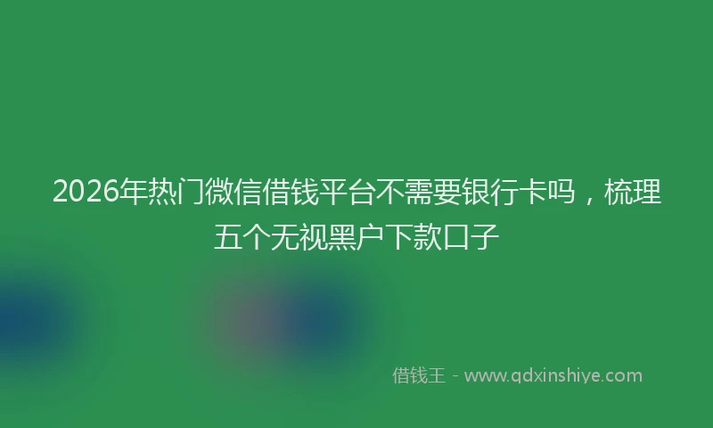 2026年热门微信借钱平台不需要银行卡吗，梳理五个无视黑户下款口子