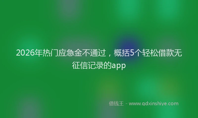 2026年热门应急金不通过,概括5个轻松借款无征信记录的app