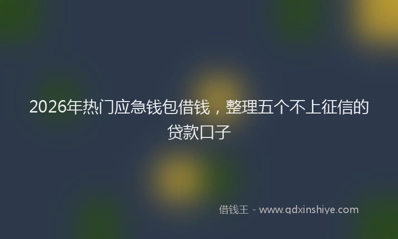2026年热门应急钱包借钱，整理五个不上征信的贷款口子