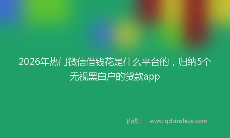 2026年热门微信借钱花是什么平台的，归纳5个无视黑白户的贷款app