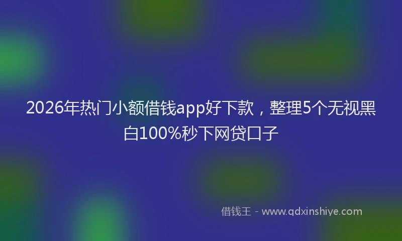 2026年热门小额借钱app好下款，整理5个无视黑白100%秒下网贷口子