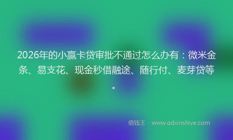 2026年的小赢卡贷审批不通过怎么办有：微米金条、易支花、现金秒借融途、随行付、麦芽贷等。
