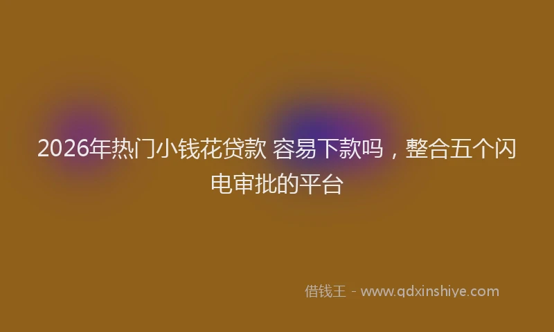 2026年热门小钱花贷款 容易下款吗，整合五个闪电审批的平台
