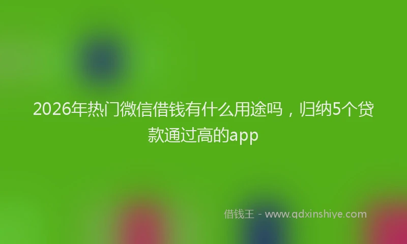 2026年热门微信借钱有什么用途吗，归纳5个贷款通过高的app