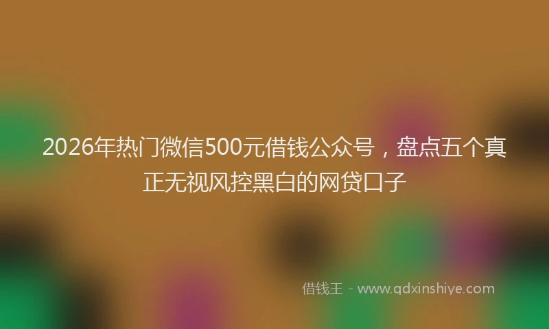 2026年热门微信500元借钱公众号，盘点五个真正无视风控黑白的网贷口子