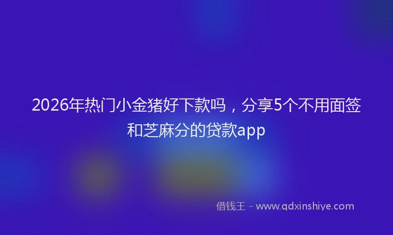 2026年热门小金猪好下款吗，分享5个不用面签和芝麻分的贷款app
