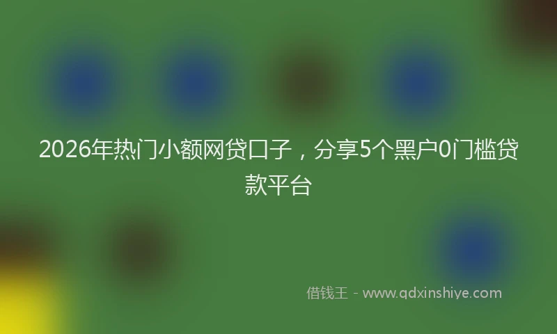 2026年热门小额网贷口子,分享5个黑户0门槛贷款平台
