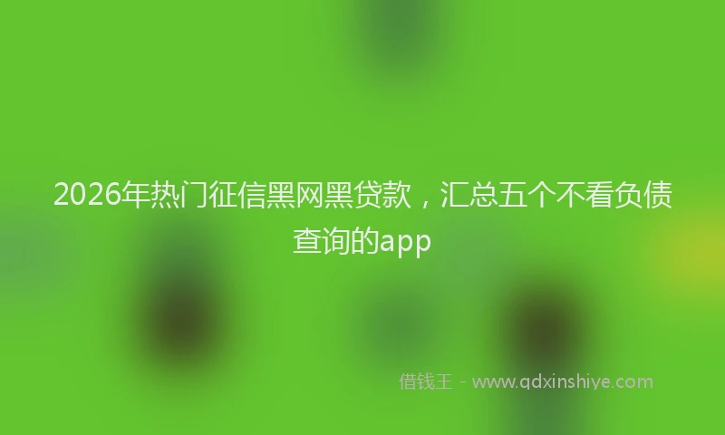 2026年热门征信黑网黑贷款，汇总五个不看负债查询的app
