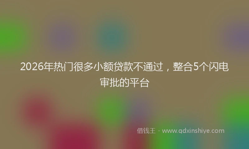 2026年热门很多小额贷款不通过，整合5个闪电审批的平台