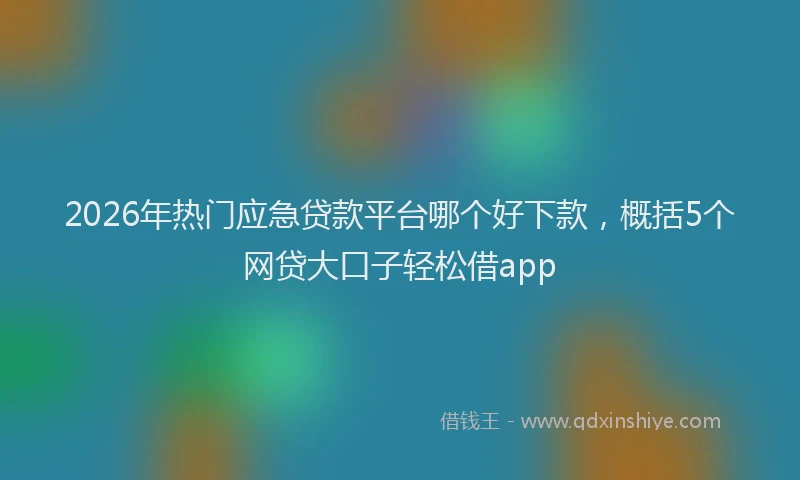 2026年热门应急贷款平台哪个好下款，概括5个网贷大口子轻松借app