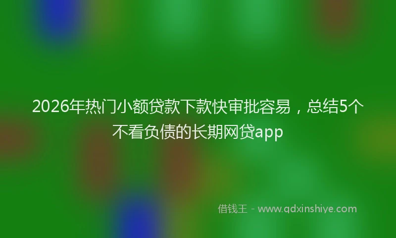 2026年热门小额贷款下款快审批容易,总结5个不看负债的长期网贷app