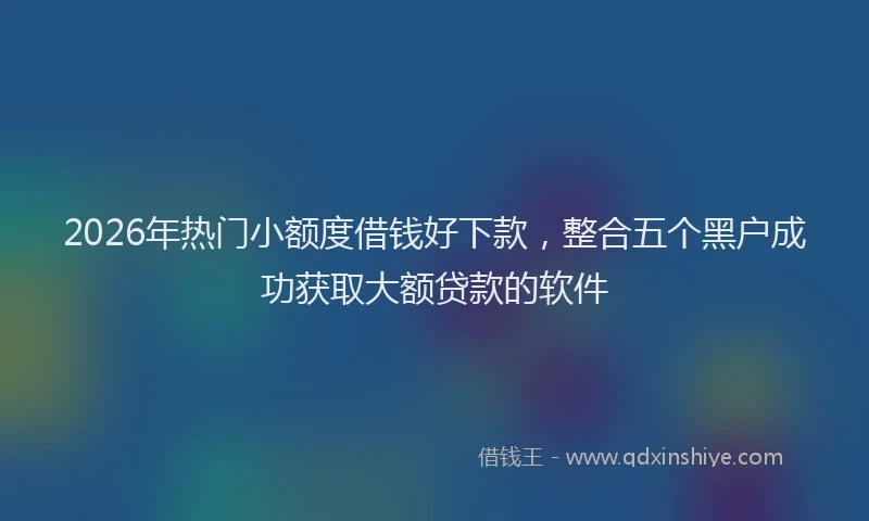 2026年热门小额度借钱好下款，整合五个黑户成功获取大额贷款的软件