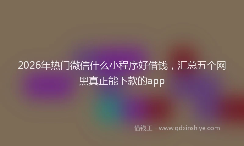 2026年热门微信什么小程序好借钱，汇总五个网黑真正能下款的app