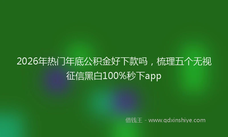 2026年热门年底公积金好下款吗，梳理五个无视征信黑白100%秒下app