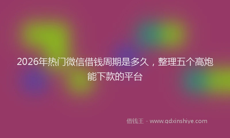 2026年热门微信借钱周期是多久，整理五个高炮能下款的平台