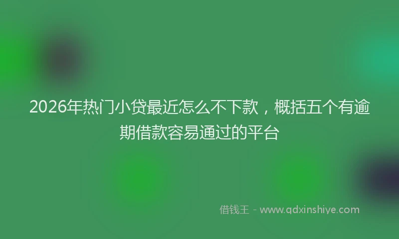 2026年热门小贷最近怎么不下款，概括五个有逾期借款容易通过的平台