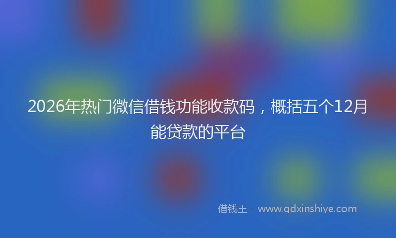 2026年热门微信借钱功能收款码，概括五个12月能贷款的平台