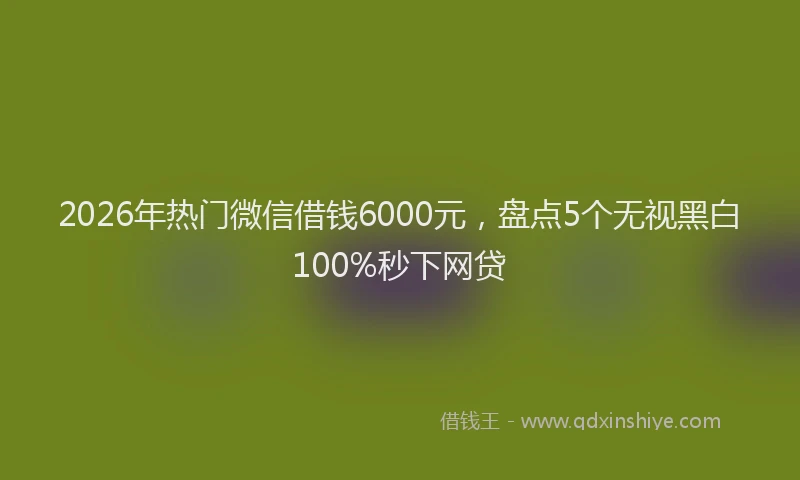 2026年热门微信借钱6000元,盘点5个无视黑白100%秒下网贷