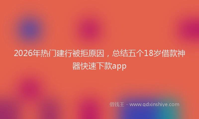 2026年热门建行被拒原因，总结五个18岁借款神器快速下款app