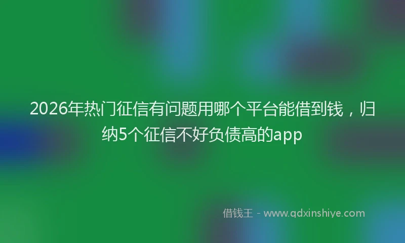 2026年热门征信有问题用哪个平台能借到钱，归纳5个征信不好负债高的app