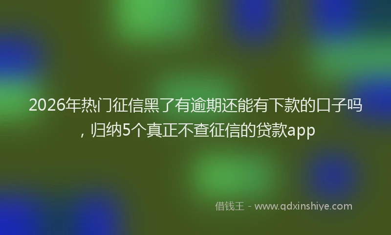 2026年热门征信黑了有逾期还能有下款的口子吗，归纳5个真正不查征信的贷款app