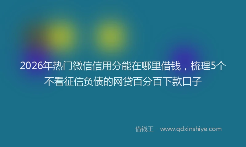 2026年热门微信信用分能在哪里借钱，梳理5个不看征信负债的网贷百分百下款口子