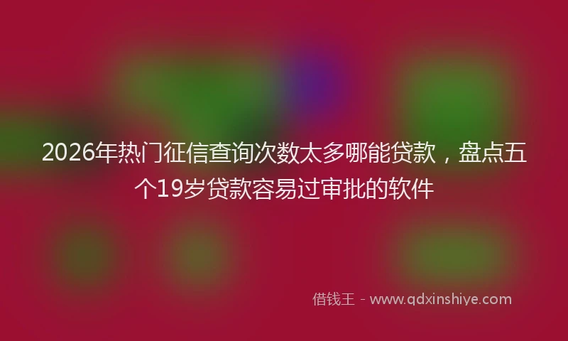 2026年热门征信查询次数太多哪能贷款，盘点五个19岁贷款容易过审批的软件
