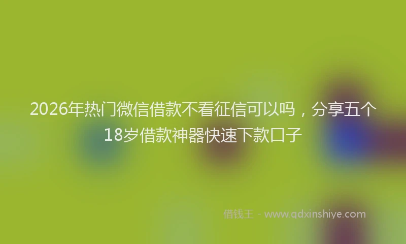2026年热门微信借款不看征信可以吗,分享五个18岁借款神器快速下款口子