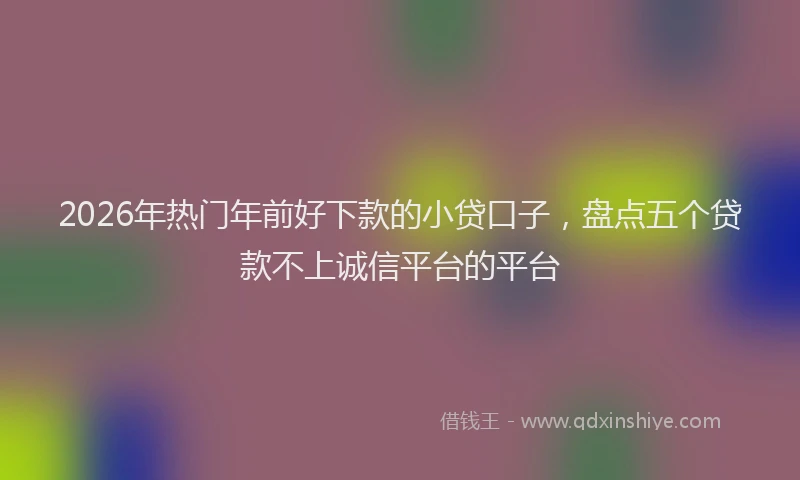 2026年热门年前好下款的小贷口子，盘点五个贷款不上诚信平台的平台
