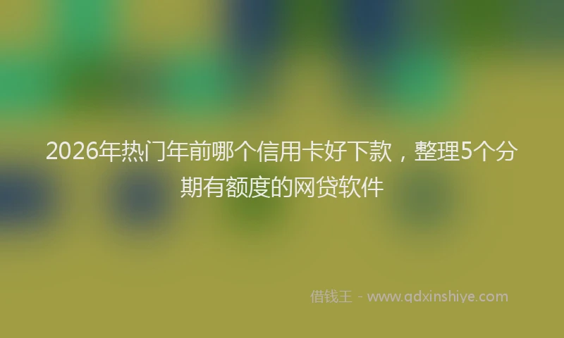 2026年热门年前哪个信用卡好下款，整理5个分期有额度的网贷软件