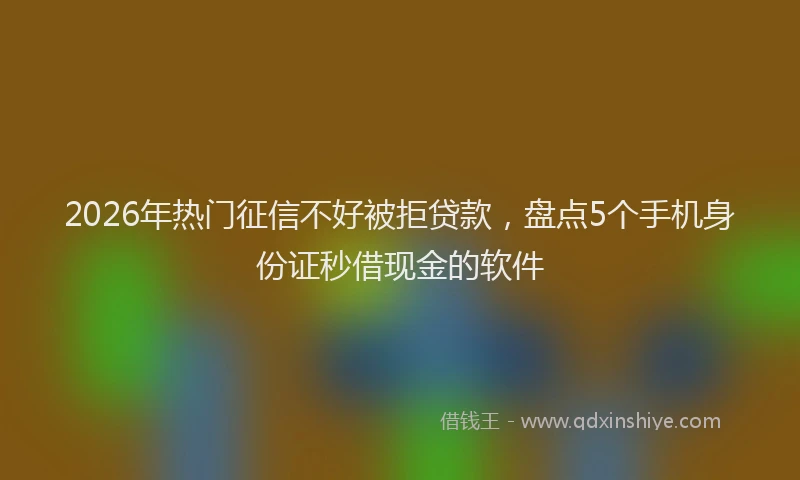 2026年热门征信不好被拒贷款，盘点5个手机身份证秒借现金的软件